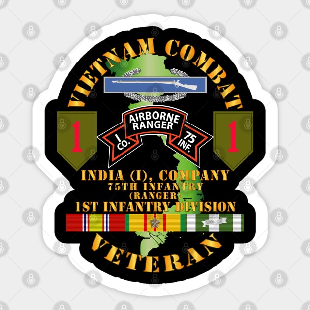 Vietnam Combat Infantry Vet - I Co 75th Inf - Rgr - 1st Inf Div SSI Sticker by twix123844